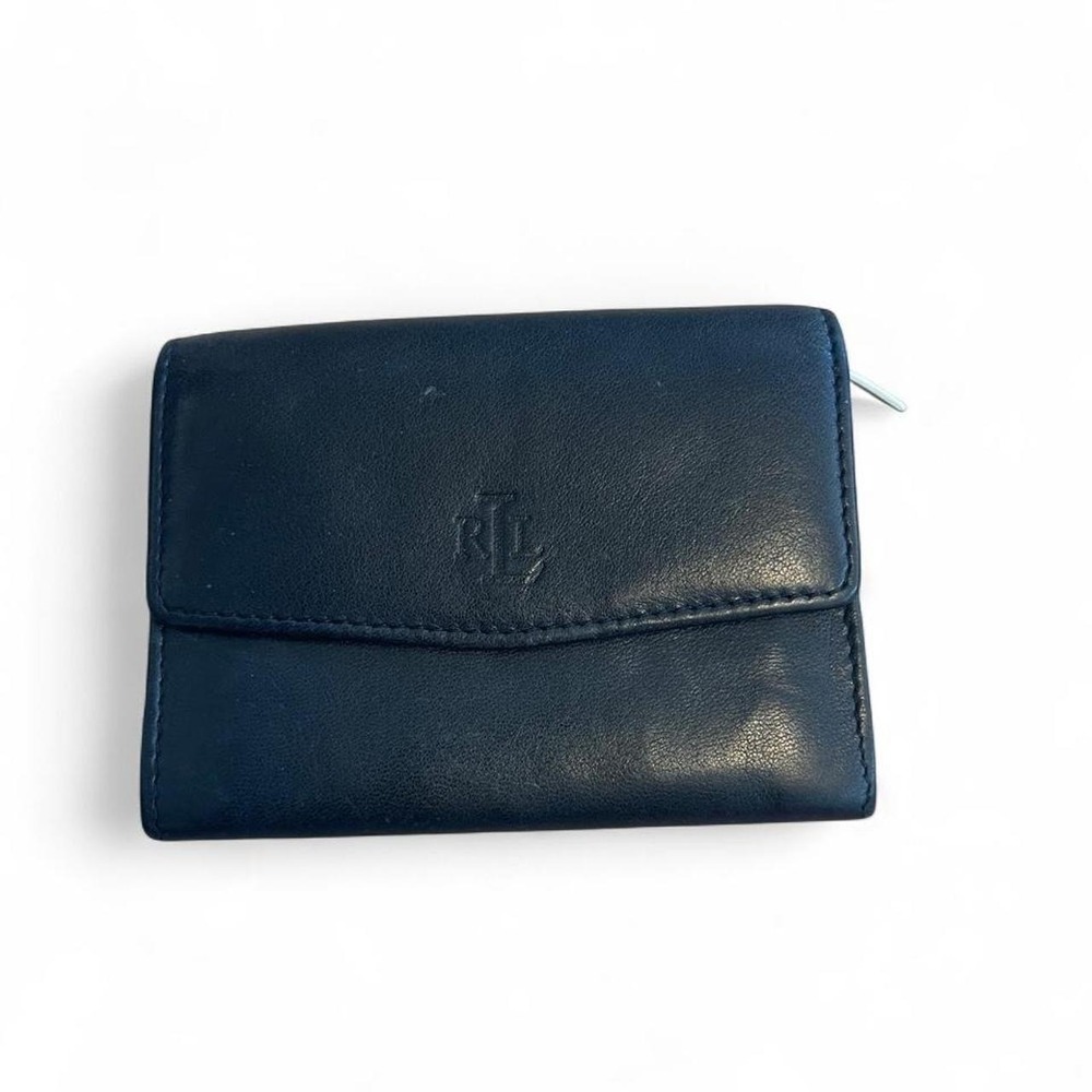 Black leather Ralph Lauren wallet with embossed logo #designer